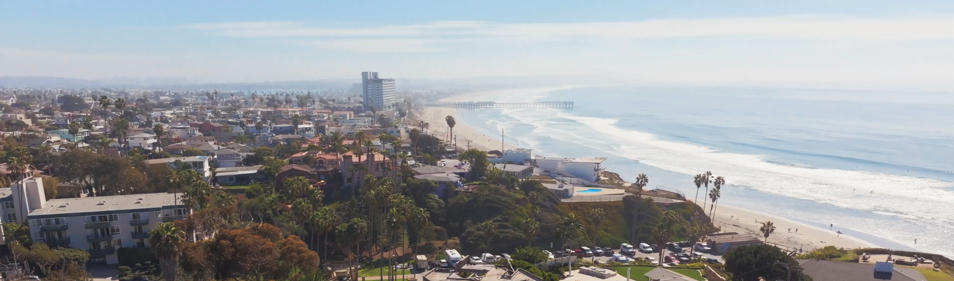 The Pacific coastline at La Jolla, seen from above